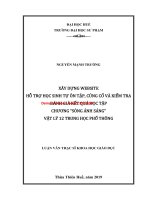 Tóm tắt luận văn Thạc sĩ Khoa học Giáo dục: Xây dựng website hỗ trợ học sinh tự ôn tập, củng cố và kiểm tra đánh giá kết quả học tập chương “Sóng ánh sáng” Vật lí 12 trung học phổ