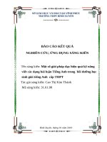 (Sáng kiến kinh nghiệm) một số giải pháp dạy hiệu quả kỹ năng viết các dạng bài  luận tiếng anh trong bồi dưỡng học sinh giỏi tiếng anh  cấp THPT 