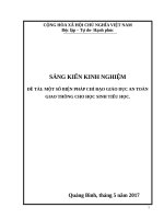(Sáng kiến kinh nghiệm) một số biện pháp chỉ đạo giáo dục an toàn giao thông cho học sinh tiểu học 