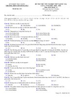 Đề thi thử tốt nghiệp THPT năm 2021 môn hóa học có đáp án   trường THPT yên dũng số 2 (lần 2) 