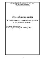 (Sáng kiến kinh nghiệm) biện pháp rèn kĩ năng sống cho học sinh lớp 4 trong môn tiếng việt 