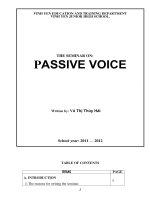 (Sáng kiến kinh nghiệm) chuyên đề câu bị động và các  dạng bài tập 