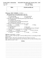 De KT ky I mon Sinh 7 nam hoc 2012 2013