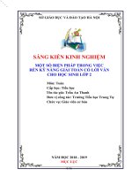(Sáng kiến kinh nghiệm) một số biện pháp trong việc rèn kỹ năng  giải toán có lời văn cho học sinh lớp 2  