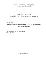 (Sáng kiến kinh nghiệm) vận dụng phương pháp dạy học tích cực vào giảng dạy bài chí phèo (nam cao) 
