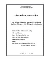 (Sáng kiến kinh nghiệm) một số biện pháp nâng cao chất lượng bữa ăn và phòng chống suy dinh dưỡng cho trẻ mẫu giáo 
