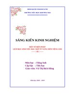 (Sáng kiến kinh nghiệm) một số biện pháp giúp học sinh lớp 4 học tốt từ vựng tiếng anh 