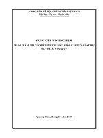 (Sáng kiến kinh nghiệm) làm thế nào để giúp cho trẻ mẫu giáo 4 – 5 tuổi cảm thụ tác phẩm văn học 1 