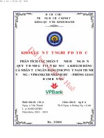 Khóa luận tốt nghiệp Quản trị kinh doanh: Phân tích các nhân tố ảnh hưởng đến quyết định gửi tiết kiệm của khách hàng cá nhân tại ngân hàng Việt Nam Thịnh Vượng– VPBank Chi nhánh
