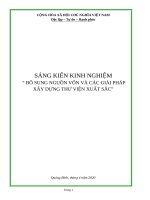 (Sáng kiến kinh nghiệm) bổ sung nguồn vốn và các giải pháp xây dựng thư viện xuất sắc 