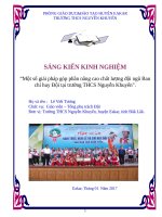 (Sáng kiến kinh nghiệm) một số giải pháp góp phần nâng cao chất lượng đội ngũ ban chỉ huy đội tại trường THCS nguyễn khuyến 