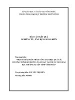 (Sáng kiến kinh nghiệm) một số giải pháp nhằm nâng cao hiệu quả các chương trình bồi dưỡng ngắn hạn tại trung tâm GDTX tỉnh vĩnh phúc 