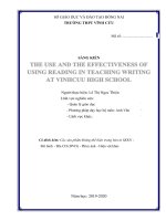 (Sáng kiến kinh nghiệm) the use and the effectiveness of using reading in teaching writing at vinhcuu high school 