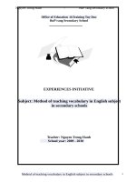(Sáng kiến kinh nghiệm) method of teaching vocabulary in english subject 