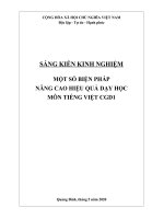 (Sáng kiến kinh nghiệm) một số biện pháp nâng cao hiệu quả dạy học môn tiếng việt CGD 1 