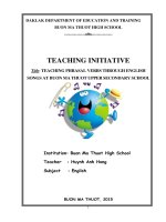 (Sáng kiến kinh nghiệm) teaching phrasal verbs through english songs at buon ma thuot upper secondary school 