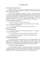 (Sáng kiến kinh nghiệm) an application of project based learning to develop the grade 10, 11 students’ speaking skills” 