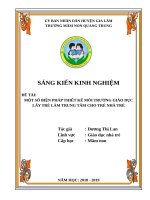 (Sáng kiến kinh nghiệm) một số biện pháp thiết kế môi trường giáo dục lấy trẻ làm trung tâm cho trẻ nhà trẻ 