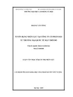 (Luận văn thạc sĩ) tuyển dụng nhân lực tại công ty cổ phần đầu tư thương mại quốc tế mặt trời đỏ 