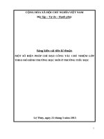 (Sáng kiến kinh nghiệm) một số biện pháp chỉ đạo công tác chủ nhiệm lớp theo mô hình trường học mới ở trường tiểu học 