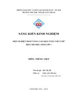 (Sáng kiến kinh nghiệm) một số biện pháp nâng cao khả năng viết chữ đẹp cho học sinh lớp một 