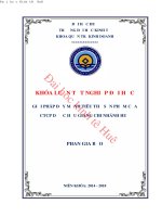 Khóa luận tốt nghiệp Quản trị kinh doanh: Giải pháp đẩy mạnh tiêu thụ sản phẩm Dược tại CTCP Dược Hậu Giang Chi nhánh Huế