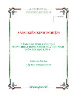 (Sáng kiến kinh nghiệm) nâng cao tính sáng tạo trong hoạt động nhóm của học sinh môn tin học 