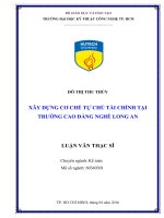 (Luận văn thạc sĩ) xây dựng cơ chế tự chủ tài chính tại trường cao đẳng nghề long an 