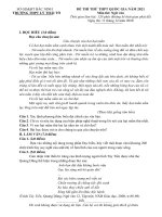 Đề thi thử THPT quốc gia năm 2021 môn ngữ văn có đáp án   trường THPT lý thái tổ 