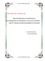 (Sáng kiến kinh nghiệm) the integration of technology into promotingautonomous language learning for 10th grade studentsmajoring in english 