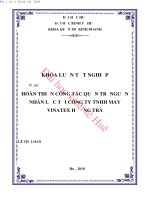 Khóa luận tốt nghiệp Quản trị kinh doanh: Hoàn thiện công tác quản trị nguồn nhân lực tại công ty TNHH Vinatex Hương Trà Huế