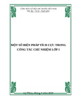 (Sáng kiến kinh nghiệm) một số biện pháp tích cực trong công tác chủ nhiệm lớp 1 