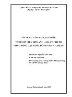 (Sáng kiến kinh nghiệm) tích hợp liên môn anh – địa về chủ đề cộng đồng các nước đông nam á  