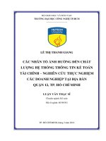 (Luận văn thạc sĩ) các nhân tố ảnh hưởng đến chất lượng hệ thống thông tin kế toán tài chính 