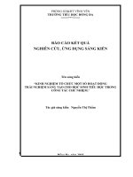 (Sáng kiến kinh nghiệm) KINH NGHIỆM tổ CHỨC một số HOẠT ĐỘNG TRẢI NGHIỆM SÁNG tạo CHO học SINH TIỂU học TRONG CÔNG tác CHỦ NHIỆM 