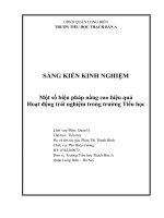 (Sáng kiến kinh nghiệm) một số biện pháp nâng cao hiệu quả hoạt động trải nghiệm trong trường tiểu học 