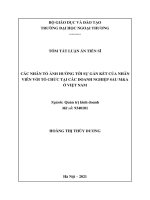 Các nhân tố ảnh hưởng tới sự gắn kết của nhân viên với tổ chức tại các doanh nghiệp sau ma ở việt nam TT 