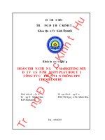 Khóa luận tốt nghiệp Quản trị kinh doanh: Hoàn thiện chiến lược Marketing Mix đối với sản phẩm FPT PLAY BOX tại Công ty cổ phần Viễn thông FPT chi nhánh Huế