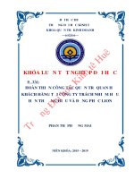 Khóa luận tốt nghiệp Quản trị kinh doanh: Hoàn thiện công tác quản trị quan hệ khách hàng tại Công ty Trách nhiệm hữu hạn thương hiệu và đồng phục Lion