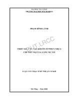 Thiết kế, chế tạo khuôn ép phun nhựa chi tiết mặt ga lăng xe tải 