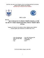 QUY HOẠCH XE BUÝT ĐỊNH HƯỚNG GIAO THÔNG BỀN VỮNG