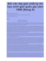 Bai van dat giai nhat ky thi hoc sinh gioi quoc gianam 1998 Bang A