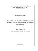 Địa vị pháp lý của viên chức ngành y tế từ thực tiễn huyện hóc môn, thành phố hồ chí minh 
