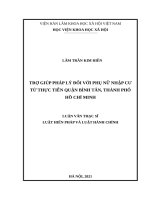 Trợ giúp pháp lý đối với phụ nữ nhập cư từ thực tiễn quận bình tân, thành phố hồ chí minh 
