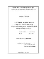 Quản lý hoạt động truyền hình từ góc nhìn văn hóa đại chúng  nghiên cứu trường hợp đài truyền hình thành phố hồ chí minh 