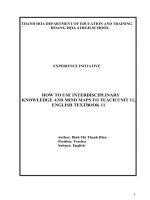 (Sáng kiến kinh nghiệm) how to use interdisciplinary knowledge and mind maps to teach unit 11, english textbook 11 