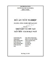 (Đồ án tốt nghiệp) thiết kế và chế tạo máy bóc tách hạt ngô 