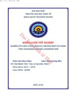 Khóa luận tốt nghiệp Quản trị kinh doanh: Nghiên cứu chất lượng dịch vụ: trường hợp cửa hàng thức ăn nhanh Lotteria Coopmart Huế