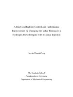 A study on backfire control and performance improvement by changing the valve timings in a hydrogen fueled engine with external injection 