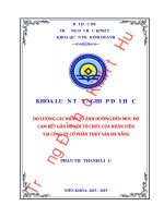 Khóa luận tốt nghiệp Quản trị kinh doanh: Nghiên cứu các yếu tố ảnh hưởng đến sự cam kết gắn bó với tổ chức của nhân viên công ty Cổ phần thủy sản Đà Nẵng